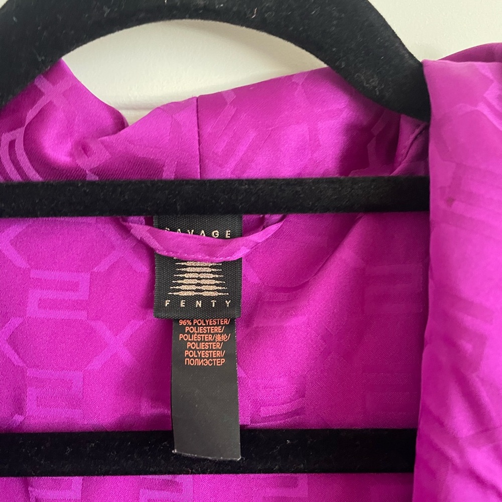Savage X Fenty Purple Soft Pajama‎ Robe - Picture 6 of 8